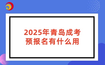 2025年青島成考預報名有什么用